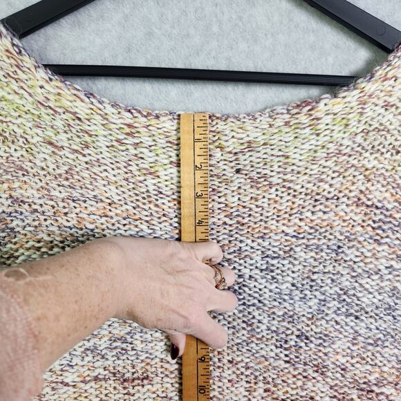 Abercrombie & Fitch Oversized Sweater Sz L Chunky Cable Knit Rainbow Ombre Boxy - Picture 11 of 12